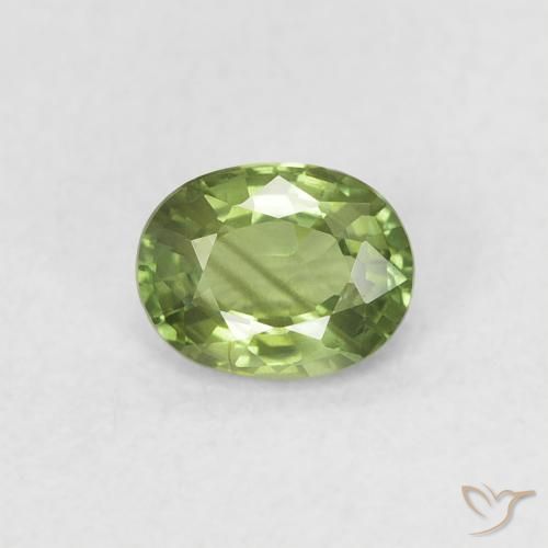 0.44ct Naturale Verde foresta chiaro Zaffiro, Ovale, VS