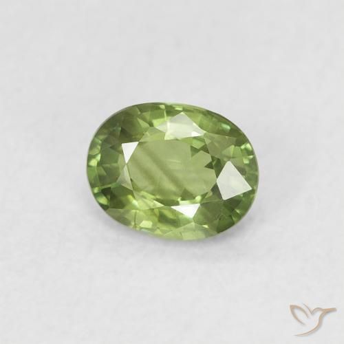 Zaffiro Verde foresta chiaro naturale da 0.44 ct, Ovale, VS