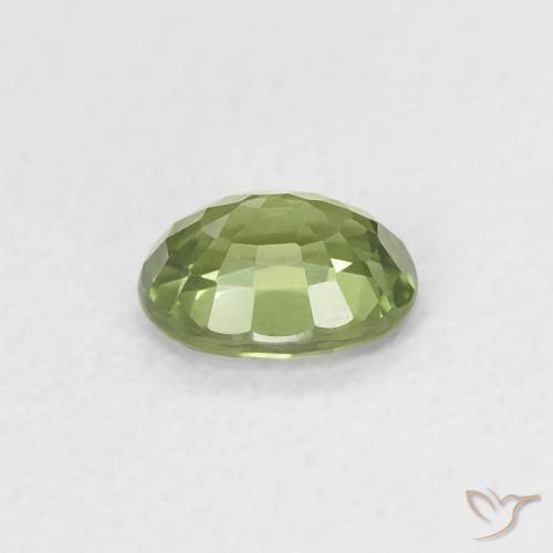Zaffiro Verde foresta chiaro naturale da 0.44 ct, Ovale, VS