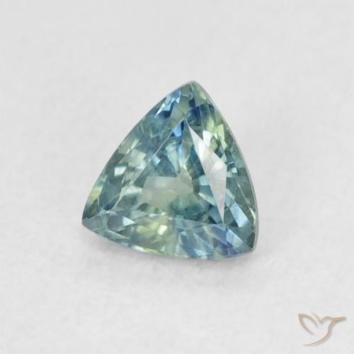 Zaffiro Teal-blu naturale da 0.55 ct, Taglio trillion, VVS-VS