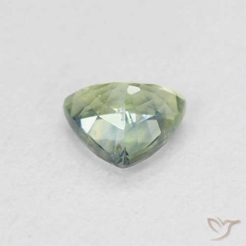 Zaffiro Medium Light Green naturale da 0.50 ct, Taglio trillion, VVS-VS
