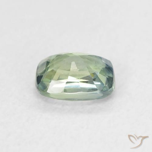 Zaffiro Blu Medio Verde naturale da 0.60 ct, Cuscino, VVS-VS