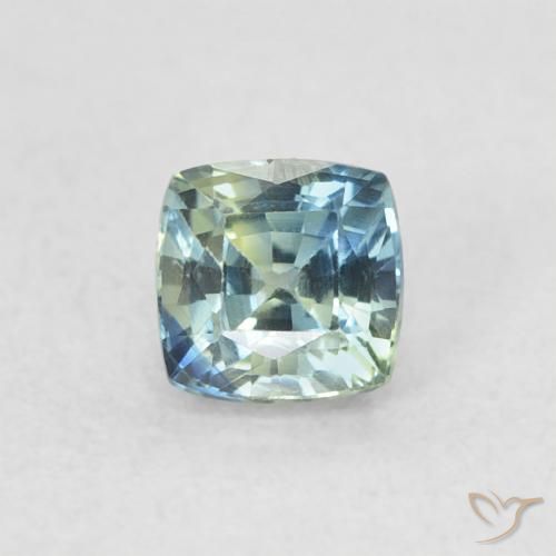 0.56ct Naturale Teal-blu Zaffiro, Cuscino, VVS-VS