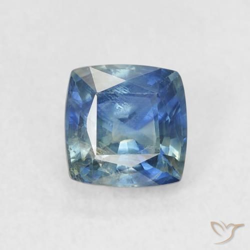 0.71ct Naturale Teal-blu Zaffiro, Cuscino, VS-SI