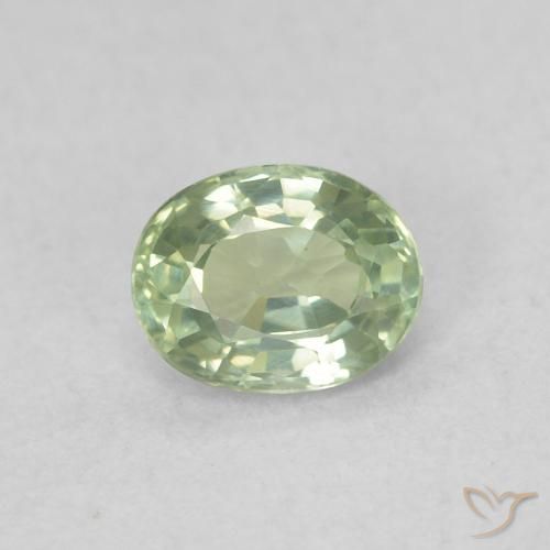 0.44ct Naturale Verde Salvia Chiaro Zaffiro, Ovale, VVS-VS