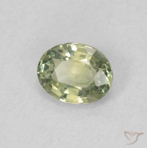 Zaffiro Verde chiaro naturale da 0.43 ct, Ovale, VVS-VS