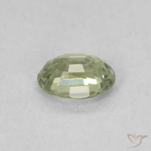 Zaffiro Verde chiaro naturale da 0.43 ct, Ovale, VVS-VS