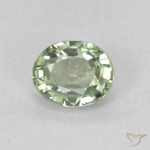 0.59ct Naturale Verde pallido Zaffiro, Ovale, VVS-VS