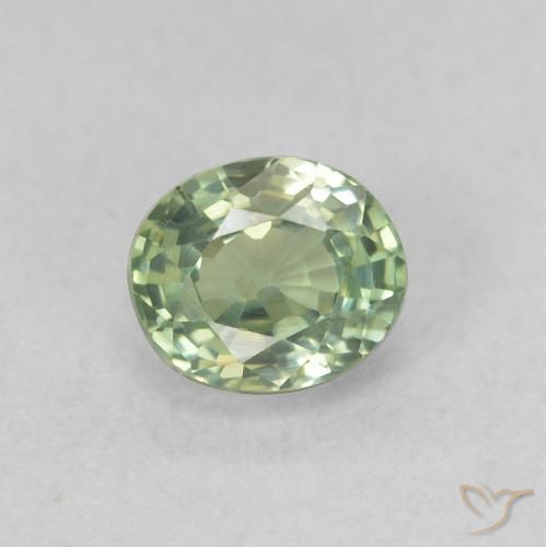 0.60ct Naturale Verde chiaro Zaffiro, Ovale, VVS-VS