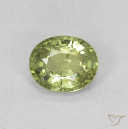 0.50ct Naturale Caldo bosco verde Zaffiro, Ovale, VVS-VS