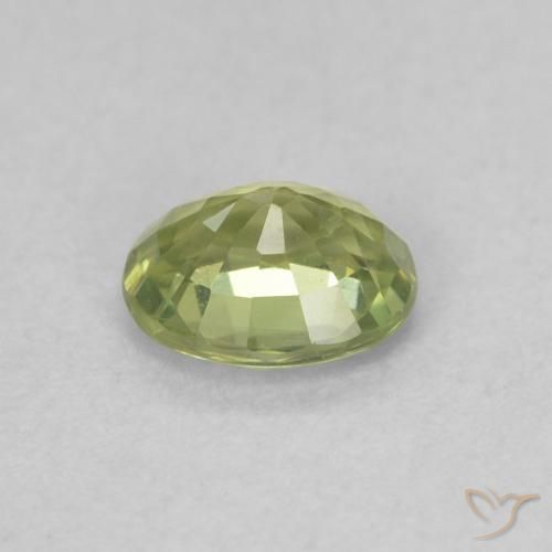 Zaffiro Caldo bosco verde naturale da 0.50 ct, Ovale, VVS-VS