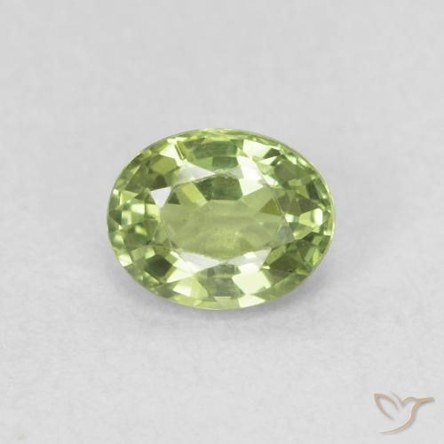 0.44ct Naturale Verde caldo Zaffiro, Ovale, VVS-VS