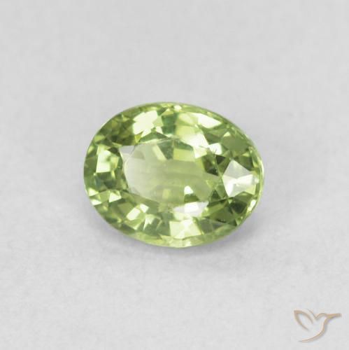 Zaffiro Verde caldo naturale da 0.44 ct, Ovale, VVS-VS