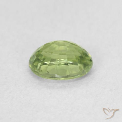 Zaffiro Verde caldo naturale da 0.44 ct, Ovale, VVS-VS