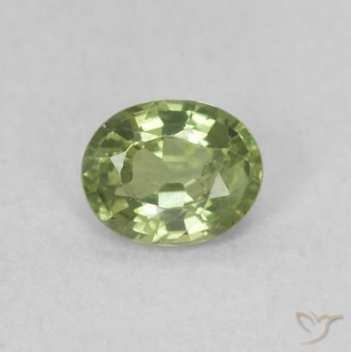 0.42ct Naturale Verde caldo Zaffiro, Ovale, VVS-VS