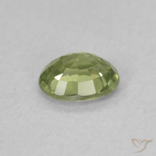 Zaffiro Verde caldo naturale da 0.42 ct, Ovale, VVS-VS