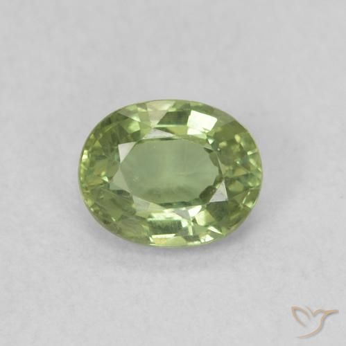 0.45ct Naturale Verde caldo Zaffiro, Ovale, VVS-VS