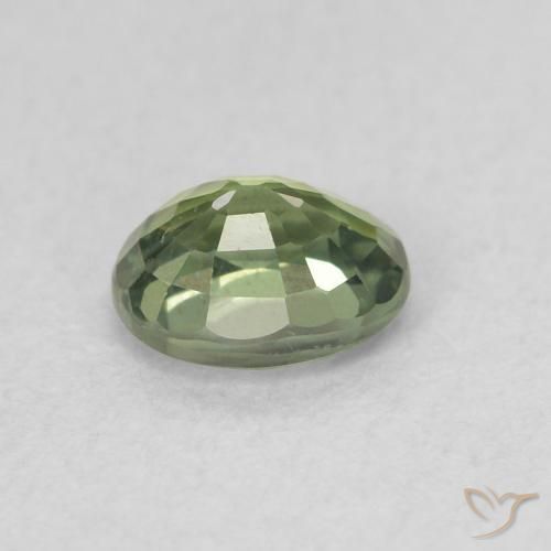 Zaffiro Verde Salvia Chiaro naturale da 0.56 ct, Ovale, VVS-VS