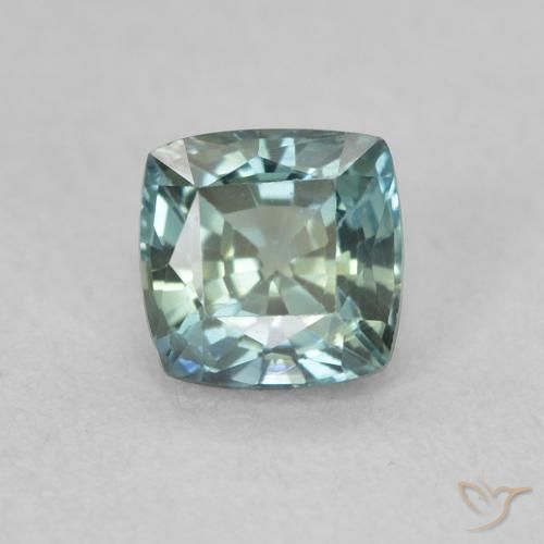 0.67ct Naturale Teal-blu Zaffiro, Cuscino, VS