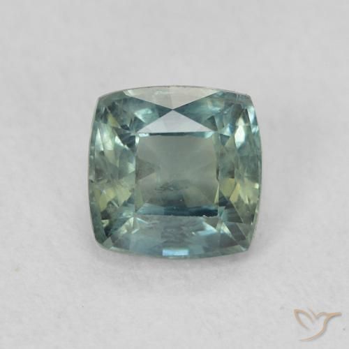 0.71ct Naturale Blu Medio Verde Zaffiro, Cuscino, VS