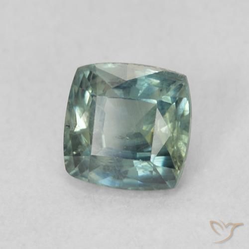 Zaffiro Blu Medio Verde naturale da 0.71 ct, Cuscino, VS
