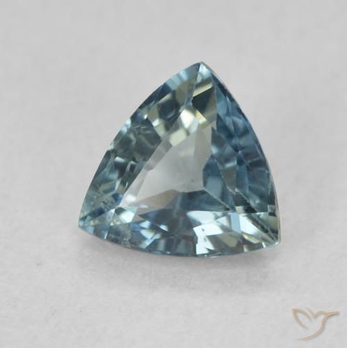 Zaffiro Teal-blu naturale da 0.69 ct, Taglio trillion, VS