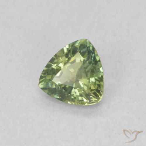 Zaffiro Verde scuro naturale da 0.36 ct, Taglio trillion, VVS-VS