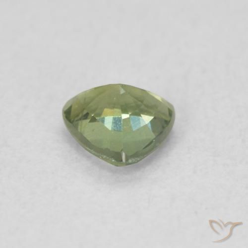 Zaffiro Verde scuro naturale da 0.36 ct, Taglio trillion, VVS-VS