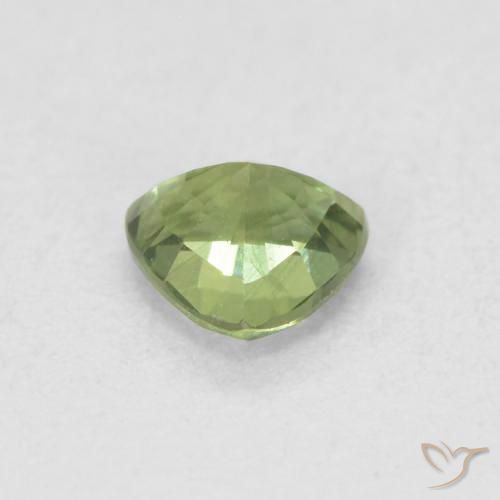 Zaffiro Verde medio naturale da 0.48 ct, Taglio trillion, VVS-VS