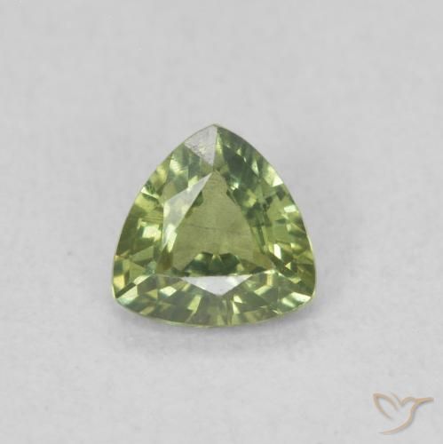 0.35ct Naturale Verde giallastro Zaffiro, Taglio trillion, VVS-VS