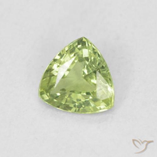 Zaffiro Verde chiaro e vivace naturale da 0.40 ct, Taglio trillion, VVS-VS