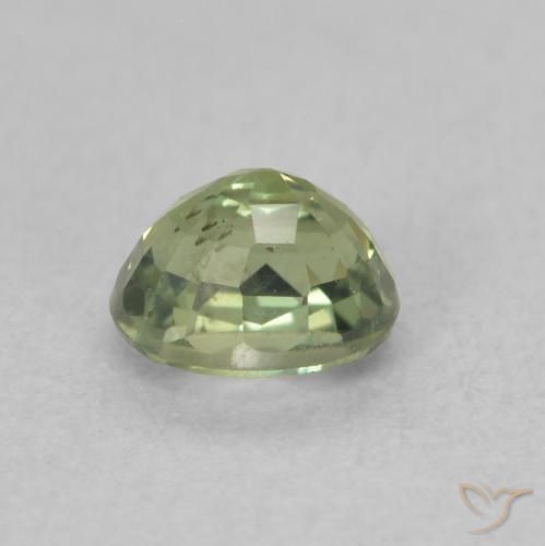 Zaffiro Verde medio naturale da 0.66 ct, Ovale, VVS-VS