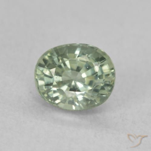 0.68ct Naturale Verde medio Zaffiro, Ovale, VVS-VS