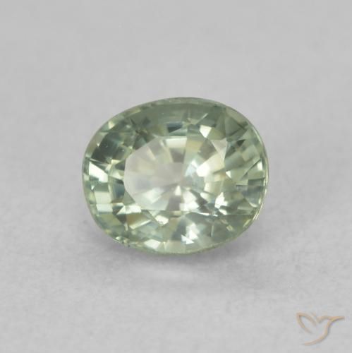 Zaffiro Verde medio naturale da 0.68 ct, Ovale, VVS-VS
