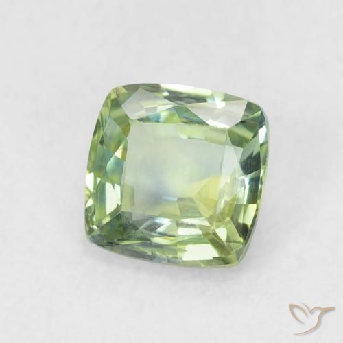 Zaffiro Verde medio naturale da 0.79 ct, Cuscino, VVS