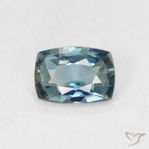 0.67ct Naturale Teal-blu Zaffiro, Cuscino, VVS
