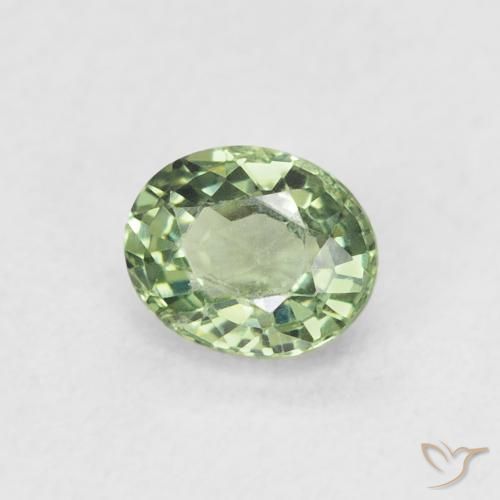 Zaffiro Verde medio naturale da 0.55 ct, Ovale, VVS-VS