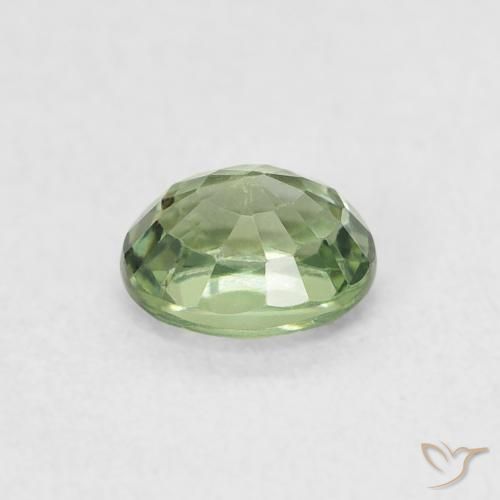 Zaffiro Verde medio naturale da 0.55 ct, Ovale, VVS-VS
