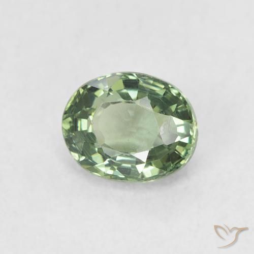 Zaffiro Verde scuro naturale da 0.62 ct, Ovale, VVS-VS