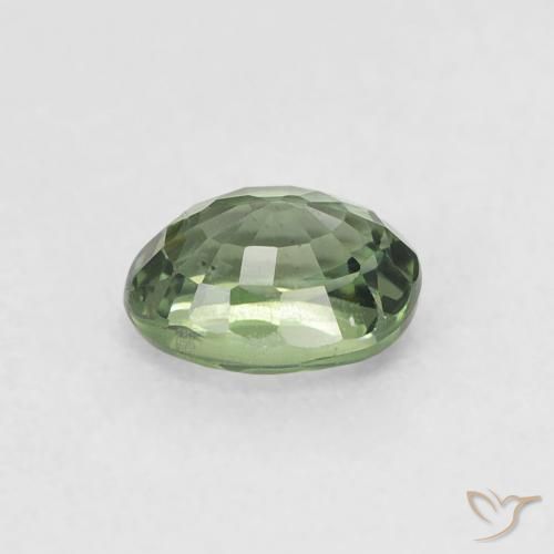 Zaffiro Verde scuro naturale da 0.62 ct, Ovale, VVS-VS