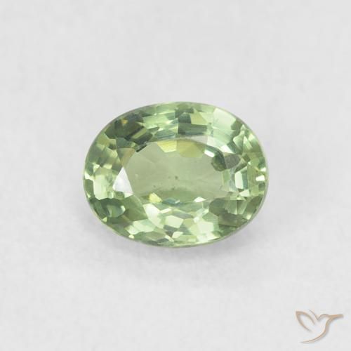 0.57ct Naturale Verde Salvia Chiaro Zaffiro, Ovale, VVS-VS