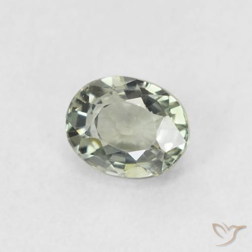 Zaffiro Verde medio naturale da 0.56 ct, Ovale, VVS-VS