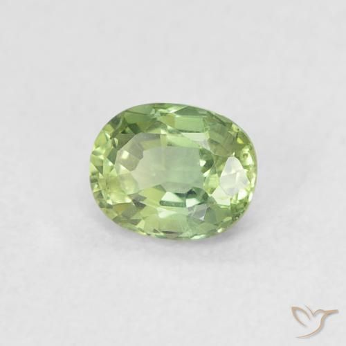 Zaffiro Verde caldo naturale da 0.44 ct, Ovale, VVS-VS