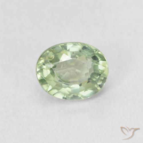 0.60ct Naturale Verde molto chiaro Zaffiro, Ovale, VVS-VS