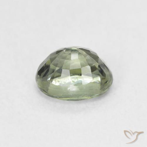 Zaffiro Verde caldo naturale da 0.66 ct, Ovale, VVS-VS