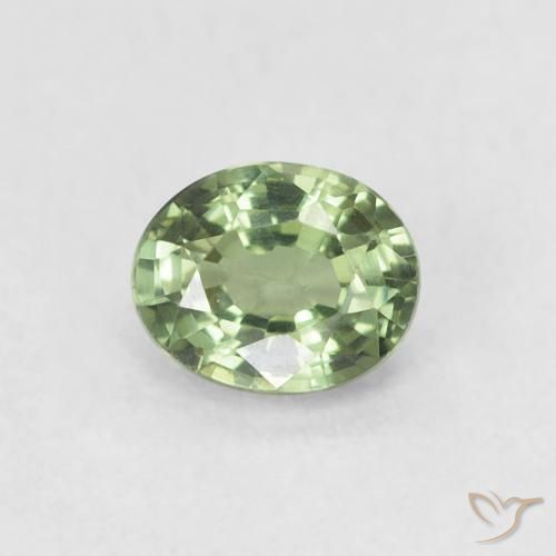 0.55ct Naturale Verde salvia Zaffiro, Ovale, VVS-VS