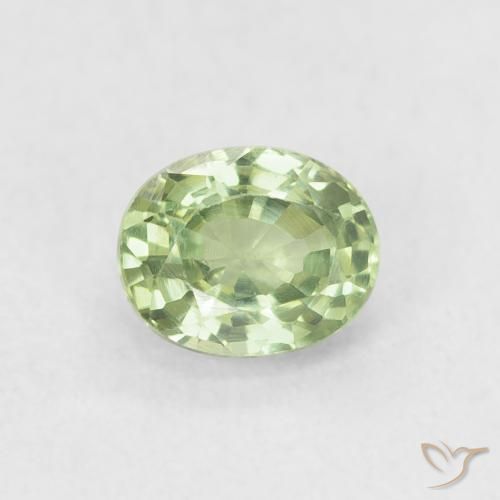 0.63ct Naturale Verde salvia molto chiaro Zaffiro, Ovale, VVS-VS