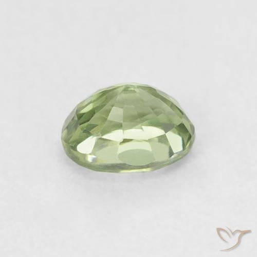 Zaffiro Verde salvia molto chiaro naturale da 0.63 ct, Ovale, VVS-VS