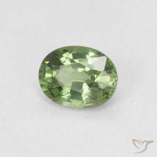 Zaffiro Verde medio naturale da 0.46 ct, Ovale, VVS-VS