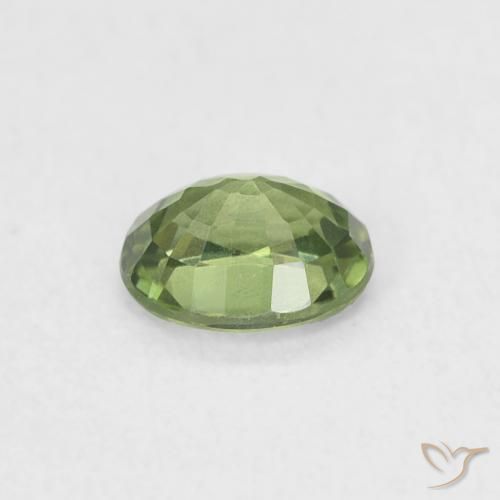 Zaffiro Verde medio naturale da 0.46 ct, Ovale, VVS-VS